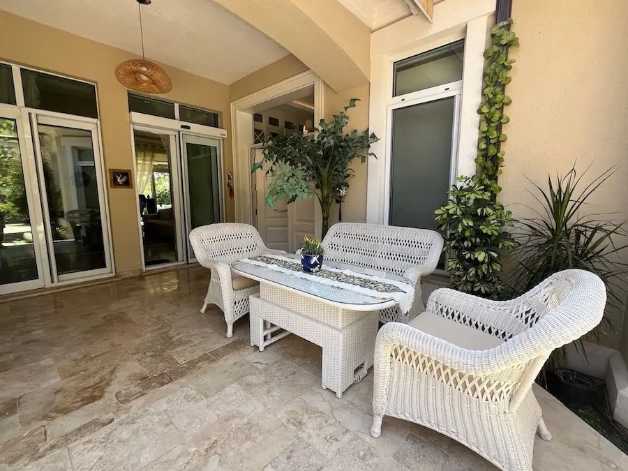 Shaded terrace